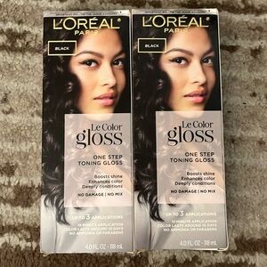 ✨ L’Oréal Paris Le Color Gloss - Black - 2 Pack Bundle Set